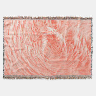 Coral Fluffy Fur: 2019 Trend. Throw Blanket