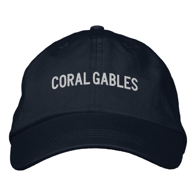 Coral Gables Florida Embroidered Baseball Hat (Front)