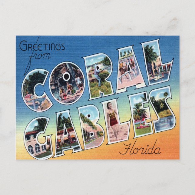 Coral Gables Florida Large Letter Postcard (Front)