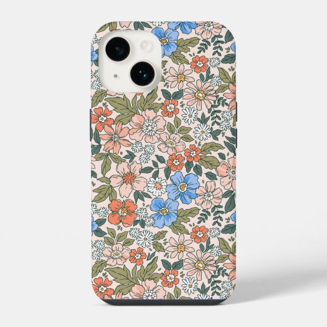 Coral Garden Flower Pattern iPhone Case (Back)