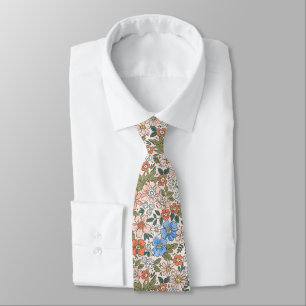 Coral Garden Flower Pattern Tie