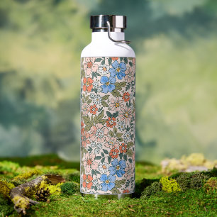 Coral Garden Flower Pattern Water Bottle