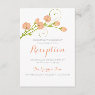 Coral Garden Roses - Reception Card