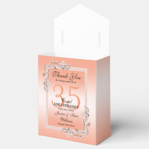  Coral Gem & Glitter 35th Wedding Anniversary   Favor Box