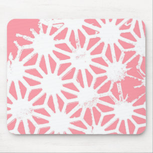 Coral geometric pattern mouse pad