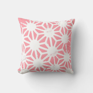 Coral geometric pattern throw pillow