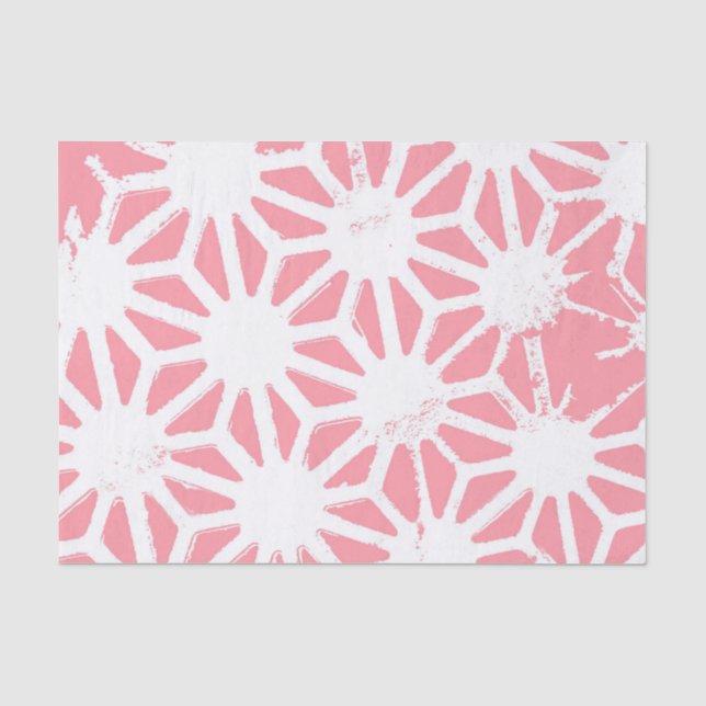 Coral geometric pattern tissue paper (Front)