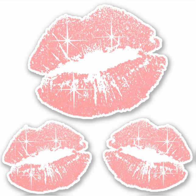 Coral Glitter Lips - Kiss-Cut (Front)