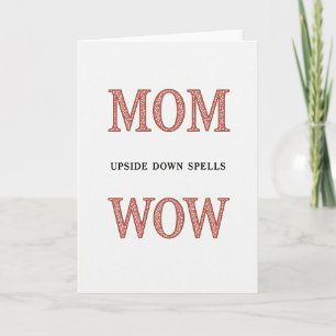 Coral Glitter Mom Wow Card