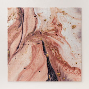 Coral Gold Marbling: Natural Pattern Jigsaw Puzzle