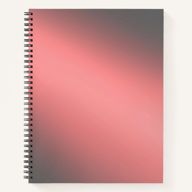 Coral & Gray  moonlight ombre effect  Notebook (Front)