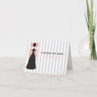 Coral & Grey Be My Bridesmaid Card