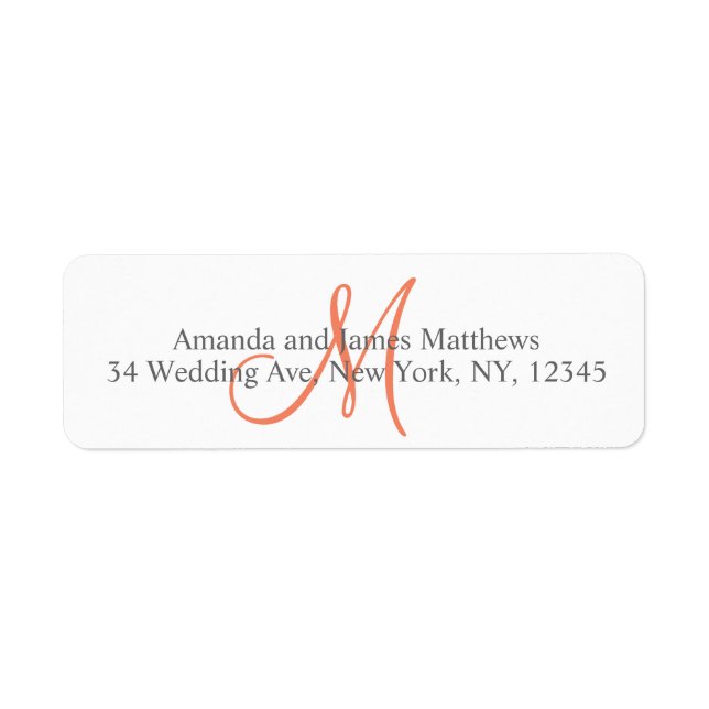 Coral Grey Monogram for Weddings (Front)