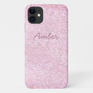 Coral Grey Paint Textured Pattern Personalized iPhone 11 Case