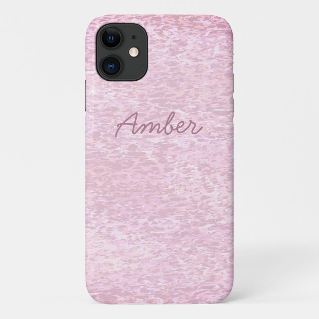 Coral Grey Paint Textured Pattern Personalized Case-Mate iPhone Case (Back)