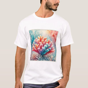 Coral Harmony 031124AREF151 - Watercolor T-Shirt