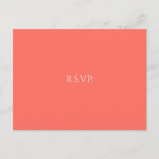 Coral Heart Wedding RSVP Invitation Postcard