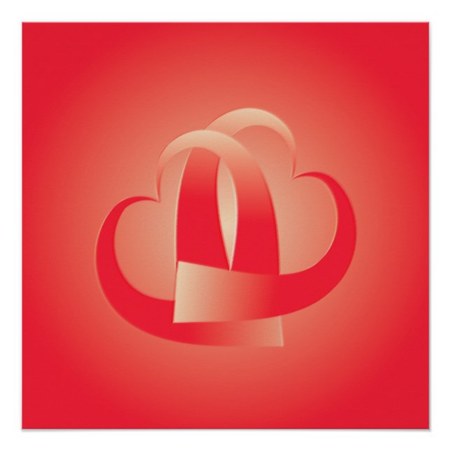 coral hearts hugging poster (Front)