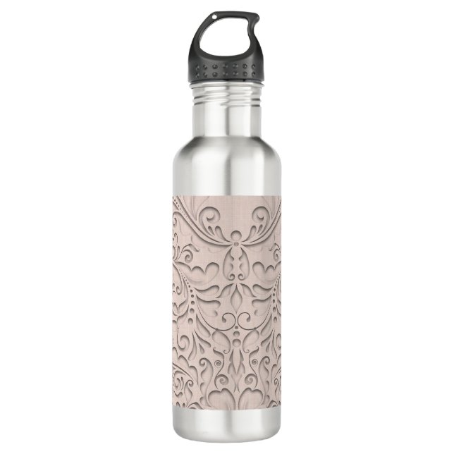 Coral HeartyChic 710 Ml Water Bottle (Front)