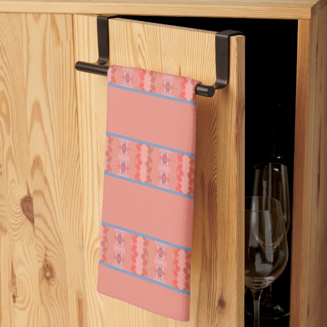 Coral Heritage Kitchen Towel (Thirds Fold)