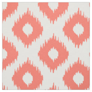 Coral Ikat Pattern Fabric