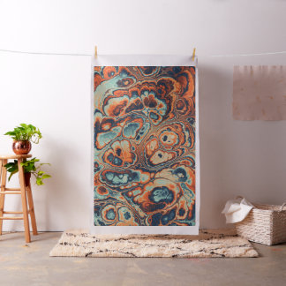 Coral & Indigo Marble Cells Fabric