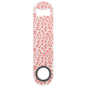 Coral Leopard Print Bar Key