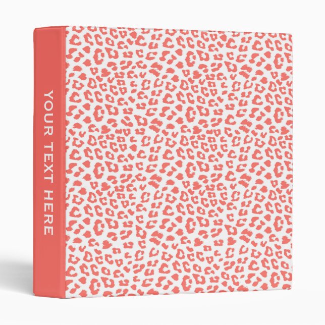Coral Leopard Print Binder (Front/Spine)