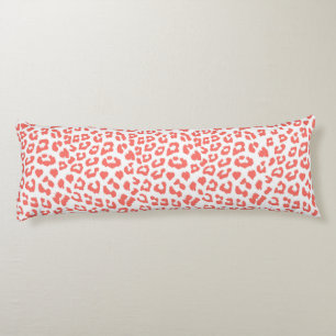 Coral Leopard Print Body Pillow