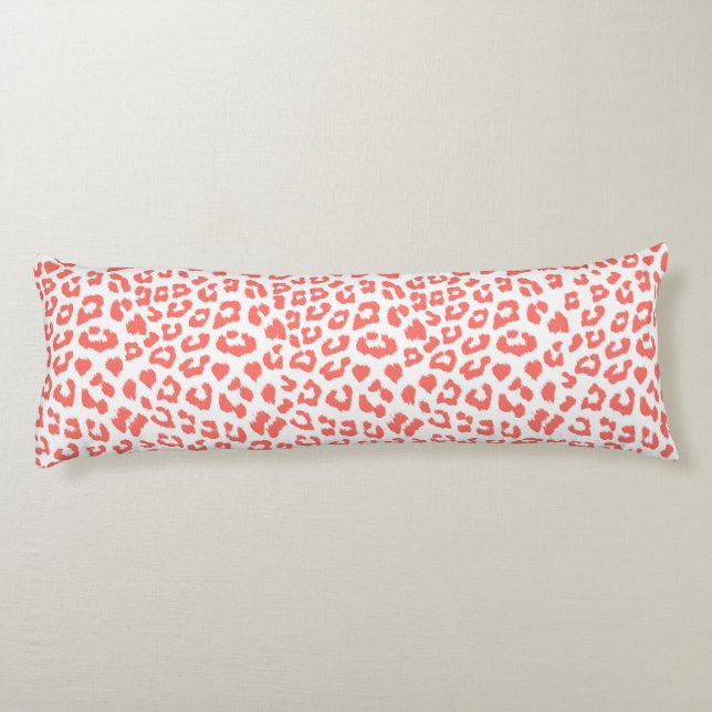 Coral Leopard Print Body Pillow (Back)