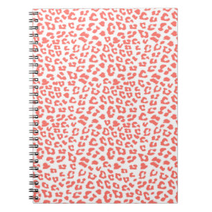 Coral Leopard Print Notebook