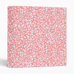 Coral Leopard Print Pattern Binder
