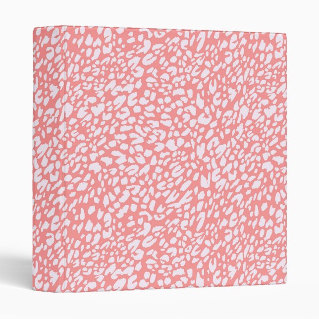 Coral Leopard Print Pattern Binder (Front/Spine)