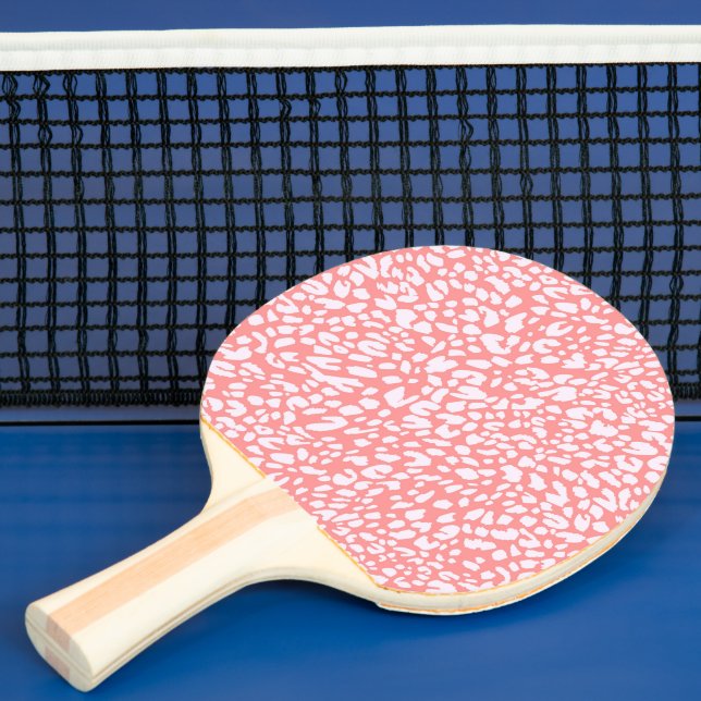 Coral Leopard Print Pattern Ping Pong Paddle (Insitu)
