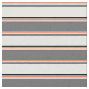 Coral, Light Grey, Dim Grey, White, and Black Fabric