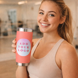 Coral logo business corporate insulated tumbler