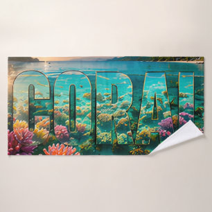 Coral Luxury Ocean Editorial Bath Towel