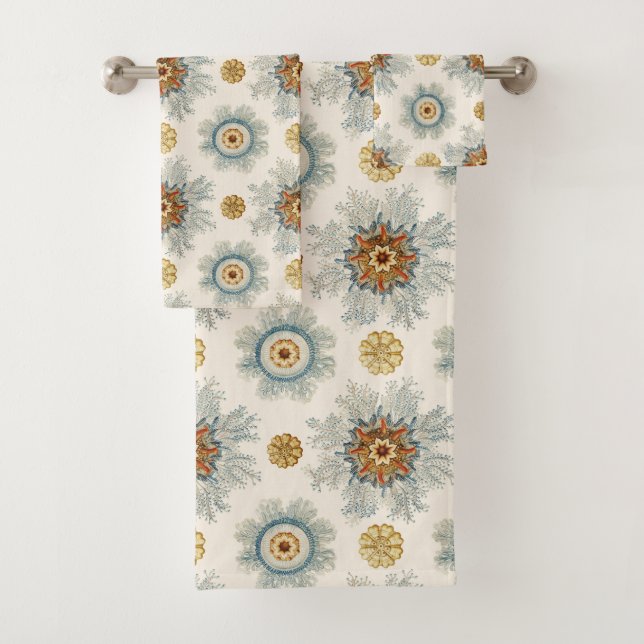 Coral Mandala Pattern Bath Towel Set (Insitu)