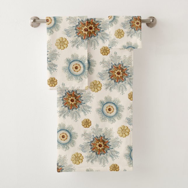 Coral Mandala Pattern Bath Towel Set (Insitu)