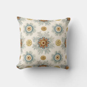 Coral Mandala Pattern Throw Pillow