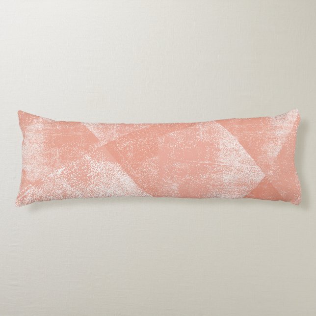 Coral Minimal Geometric Ink Texture Body Pillow (Front)