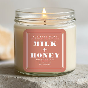 Coral Minimalist Modern Candle Product Label