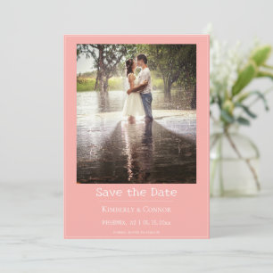 Coral Minimalist Modern Photo Save The Date