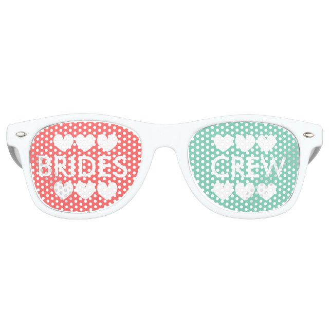 Coral mint brides crew bachelorette party shades (Front)