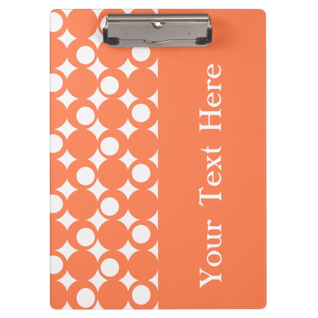 Coral Mod Ball Design with custom text Clipboard (Front)