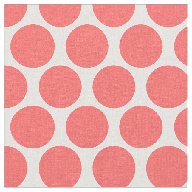 Coral Mod Dots Fabric (Close Up)