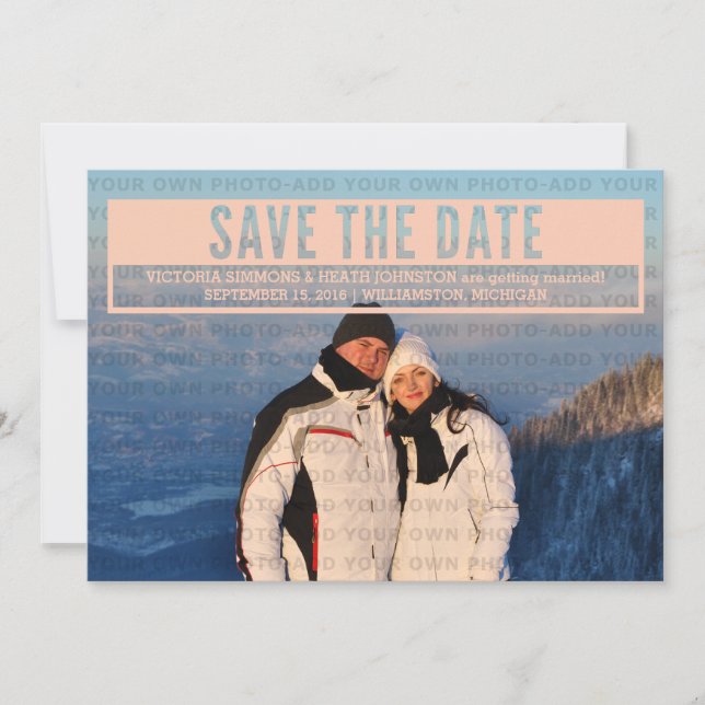 Coral Modern Cut Out Save the Date Invite (Front)