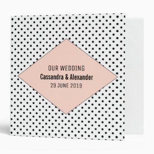 Coral Modern Polka Dots Wedding Binder