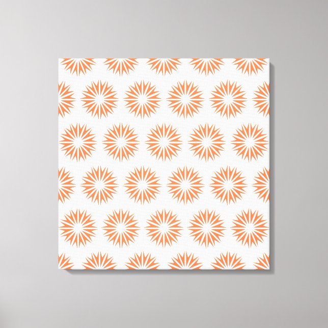 Coral Modern Sunbursts Canvas Print (Front)