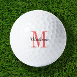 Coral Monogram Initial and Name Personalized Golf Balls<br><div class="desc">Elevate your golf game with our custom golf balls, personalized with a simple classic monogram initial and a script name overlay. Choose from a wide selection of colours to create a timeless design that’s truly unique. These golf balls make a perfect gift for any occasion, whether it’s Christmas, Father’s Day,...</div>